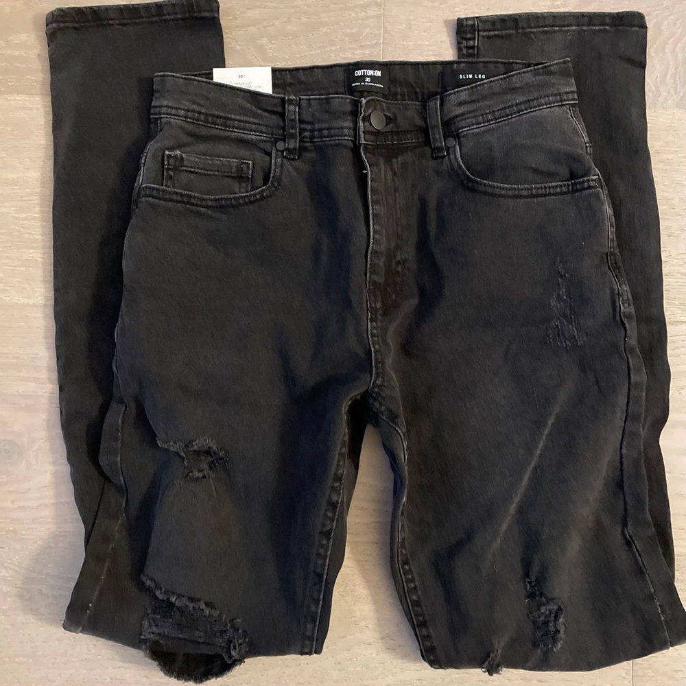 Cotton:On Slim Fit Black Jeans